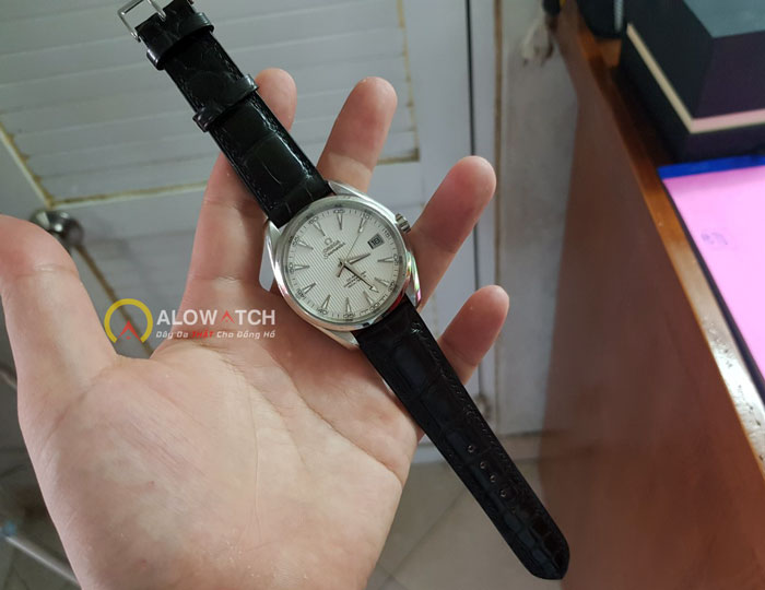 Dây Da Cá Sấu Đồng Hồ Omega Seamaster - Dây Da Đồng Hồ Thật 100%