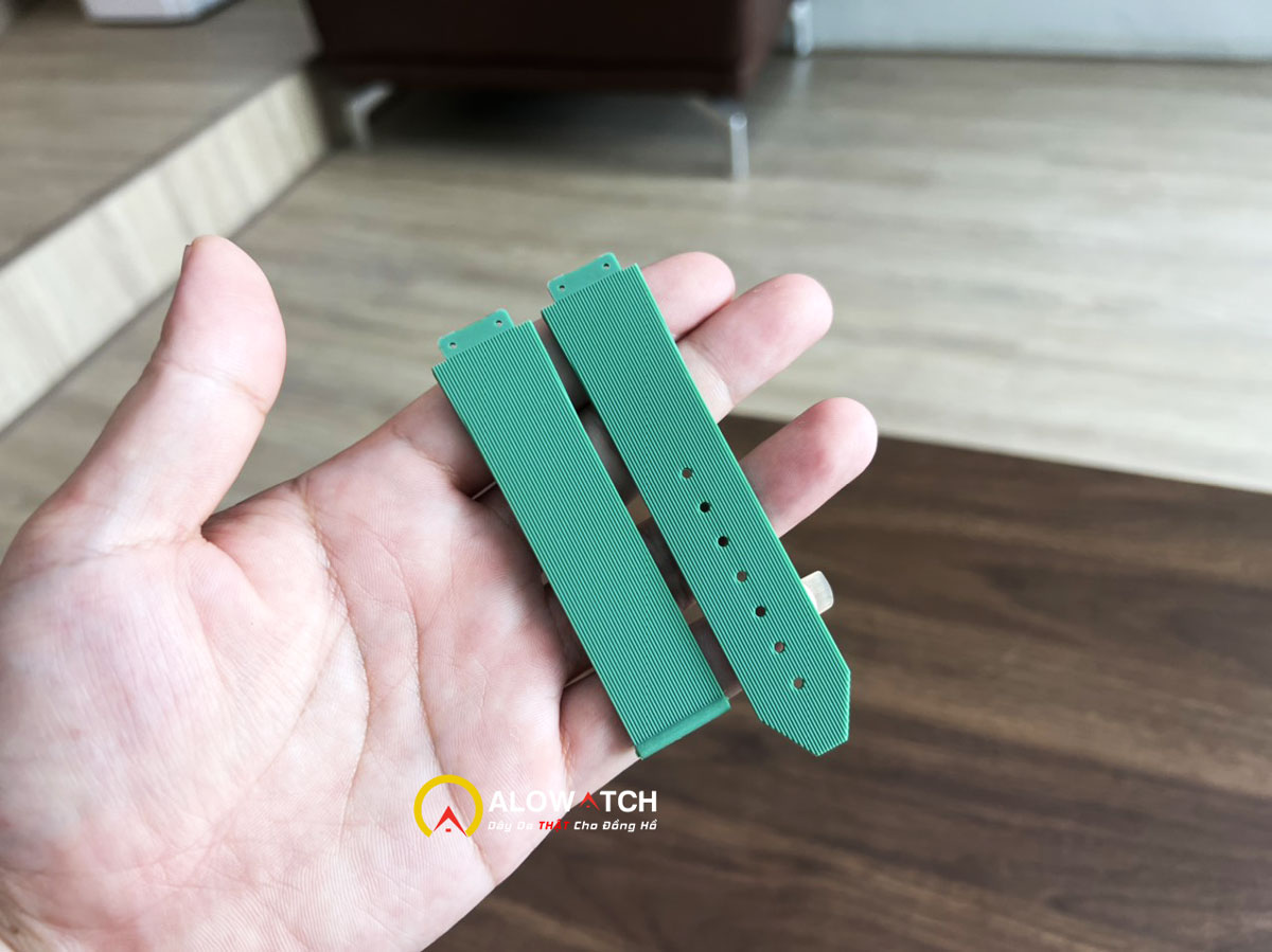 Dây đồng hồ Hublot cao su xanh lá cây