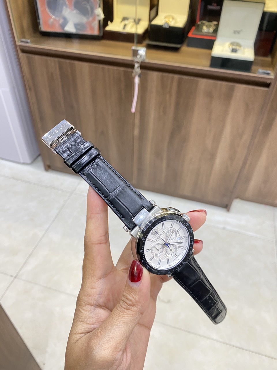 Dây da cá sấu cho đồng hồ Varsace nam