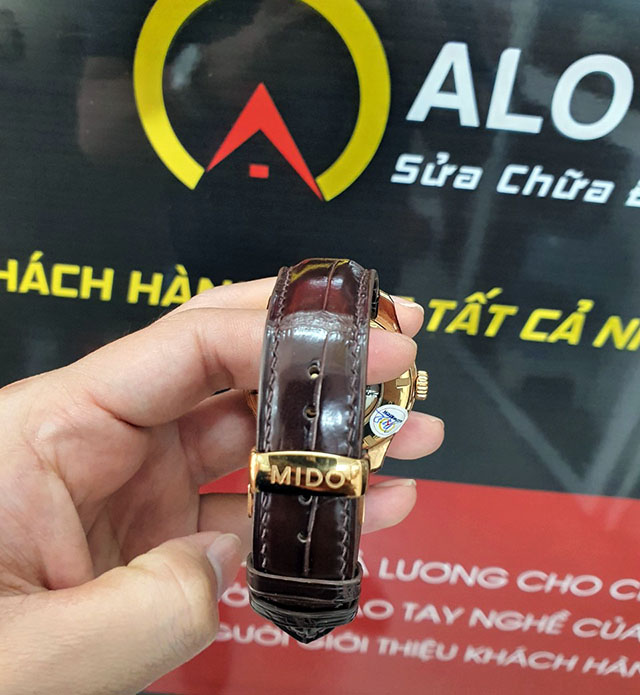 Dây đồng hồ Mido da cá sấu chính hãng 