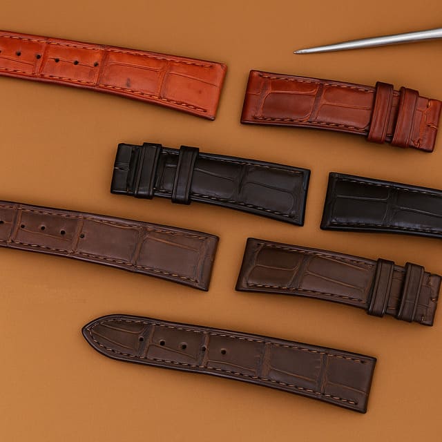 Dây da cá sấu thủ công đa dạng màu sắc cho đồng hồ Tag Heuer
