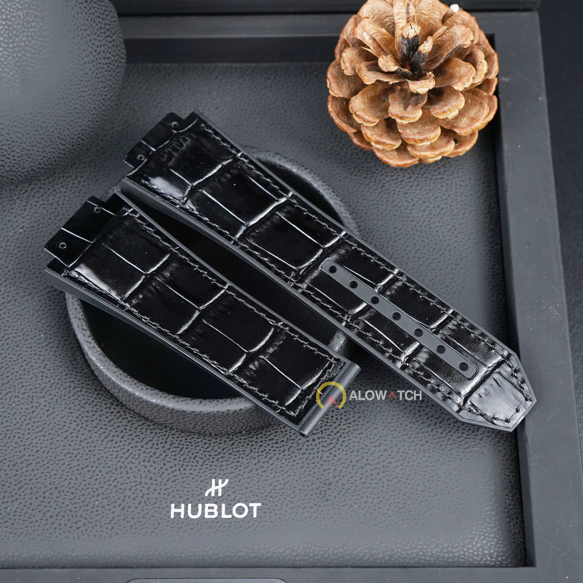 Dây đồng hồ Hublot Orlinski da cá sấu
