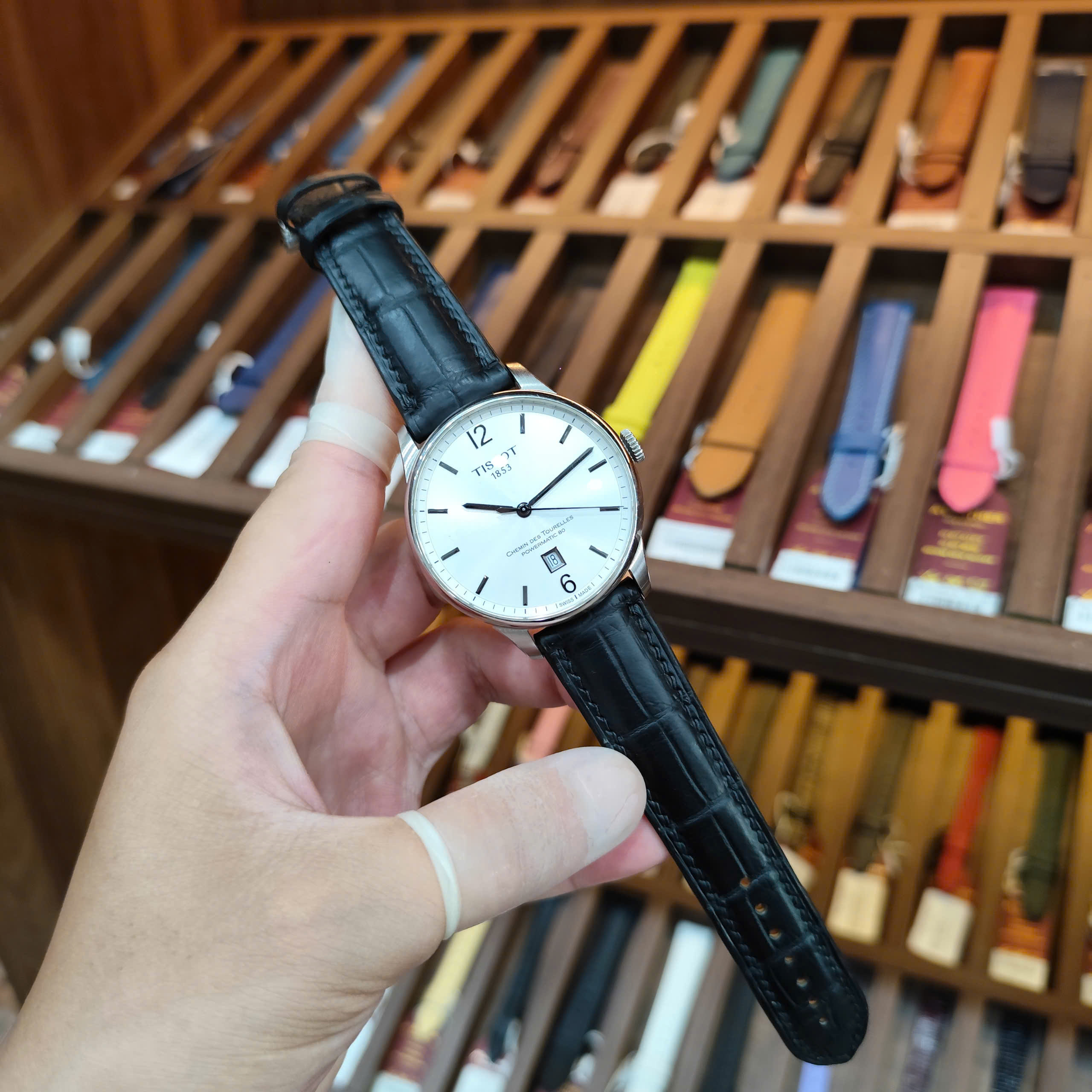 Dây đồng hồ Tissot nam T099 da cá sấu
