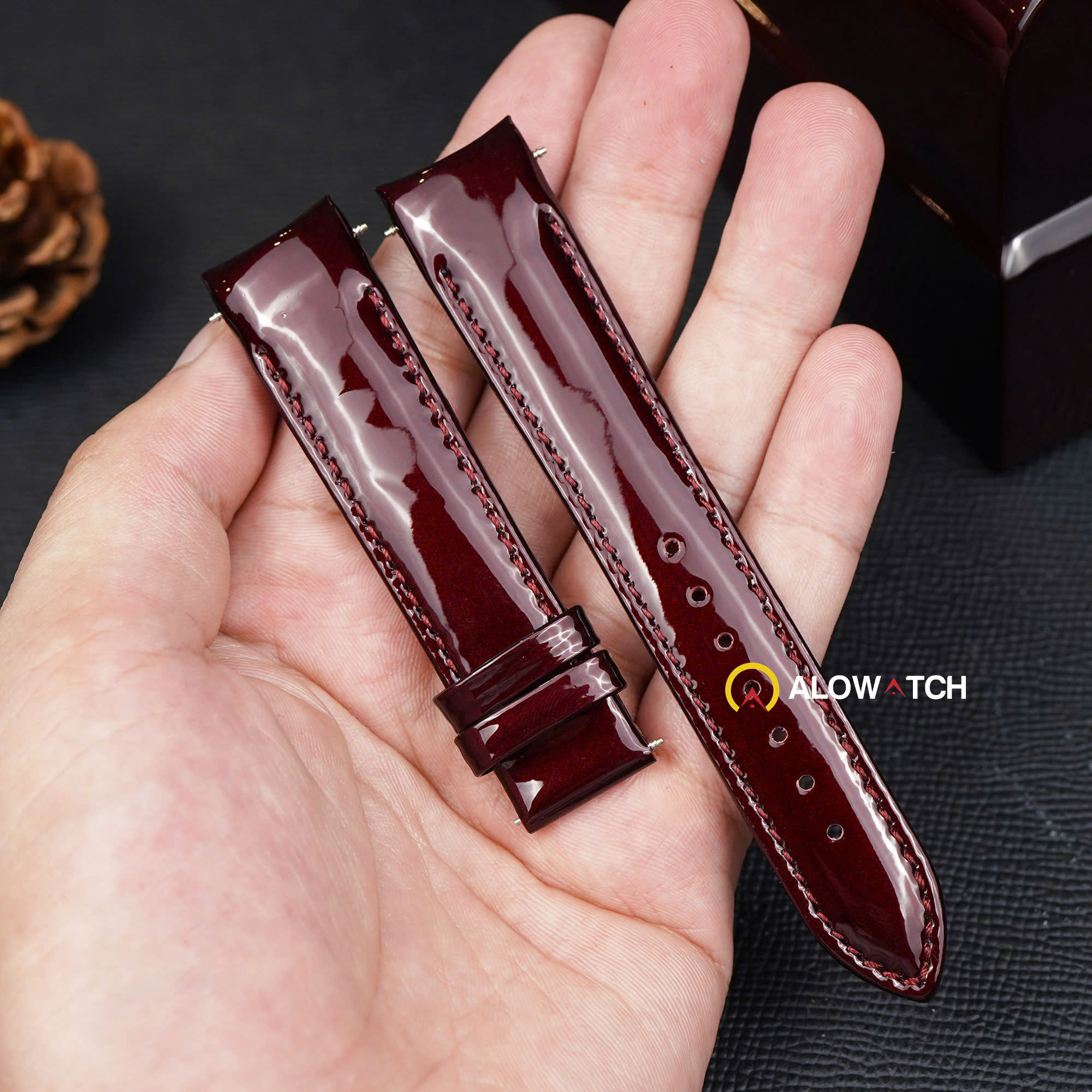 Dây da bóng đồng hồ Tissot nữ
