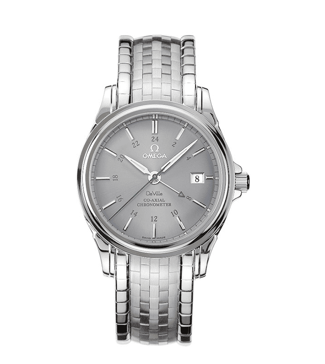 Omega De Ville GMT sử dụng dây kim loại hình vảy rồng vừa ôm tay