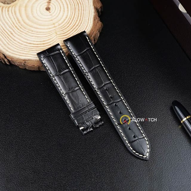 Mẫu dây đồng hồ Longines Hydroconquest bằng da chính hãng màu đen