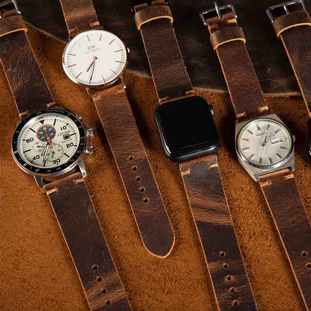 Dây da đồng hồ vintage