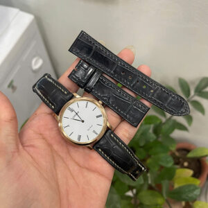 Dây đồng hồ citizen eco drive da ca sấu màu đen