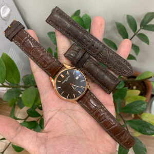 Dây đồng hồ nam frederique constant fc da ca sấu màu nâu
