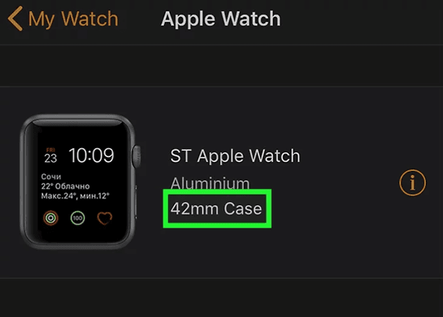 Xác định kích thước màn hình Apple Watch