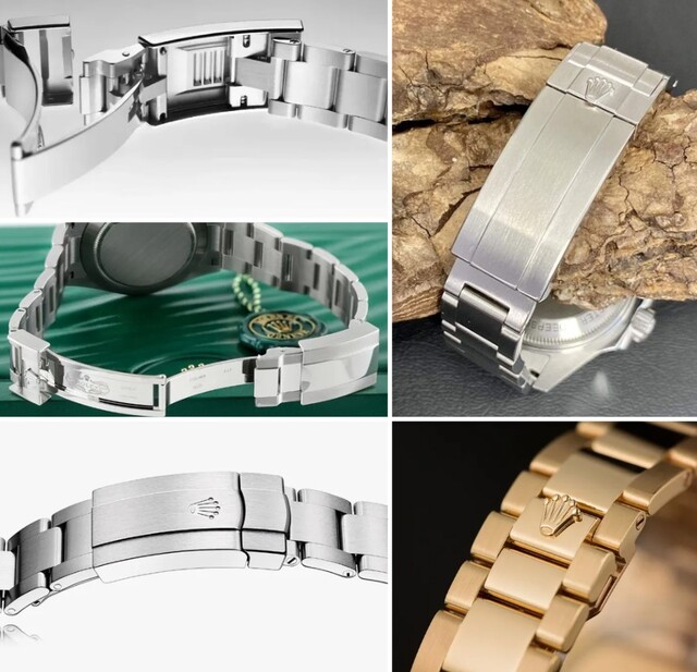 Khóa và hệ thống nới dây đồng hồ Rolex: Oysterclasp, Oysterlock, Glidelock, Crownclasp, Buckle.