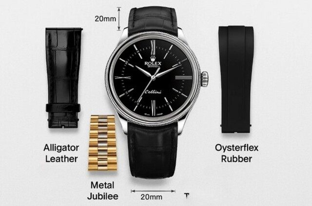 Dây kim loại Rolex bền bỉ, sang trọng - Dây da Rolex thanh lịch, cổ điển