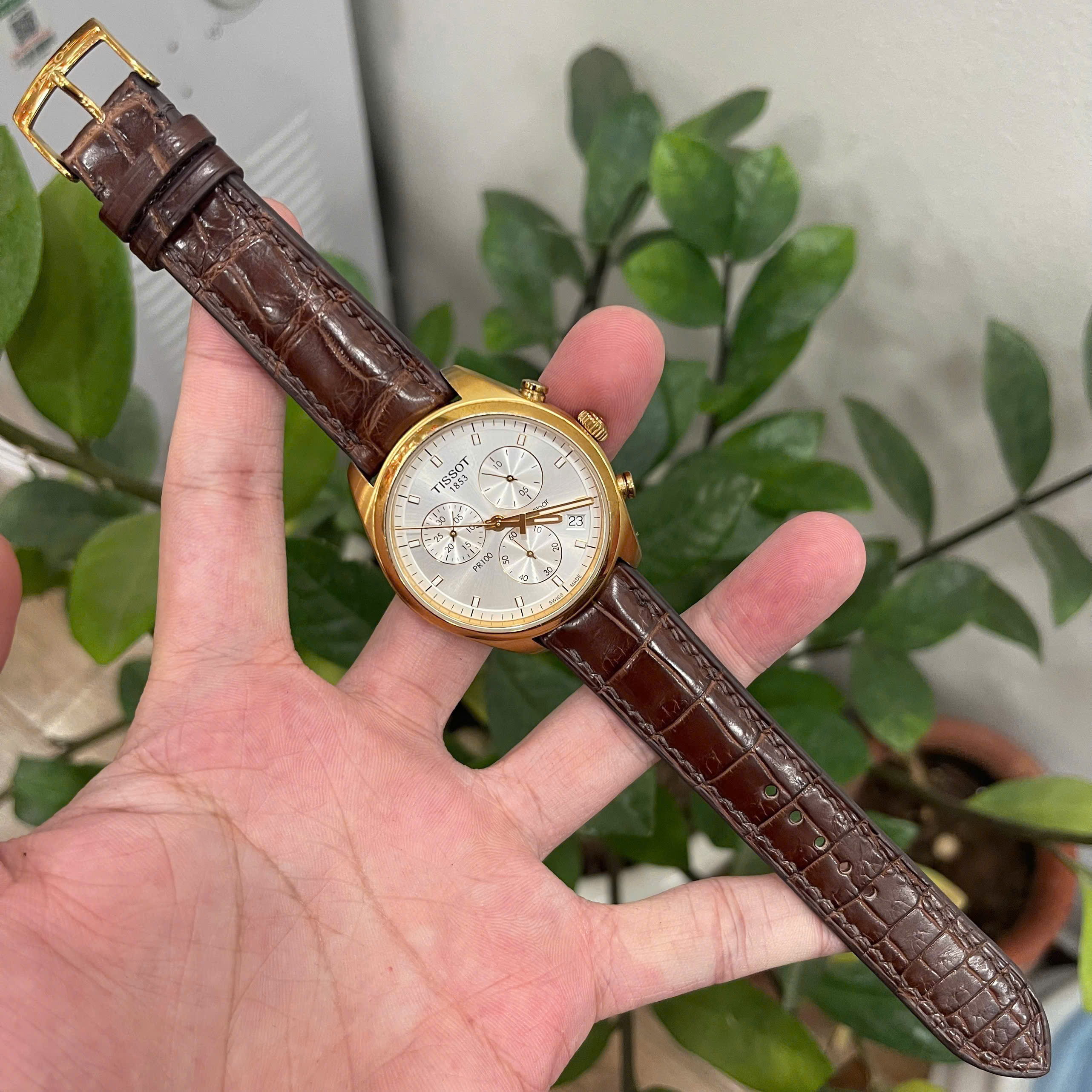 Dây Đồng Hồ Tissot PR100 T101.417.36.031.00 Da Cá Sấu 2 Mặt Màu Nâu Cao Cấp, Bền Đẹp Và Sang Trọng