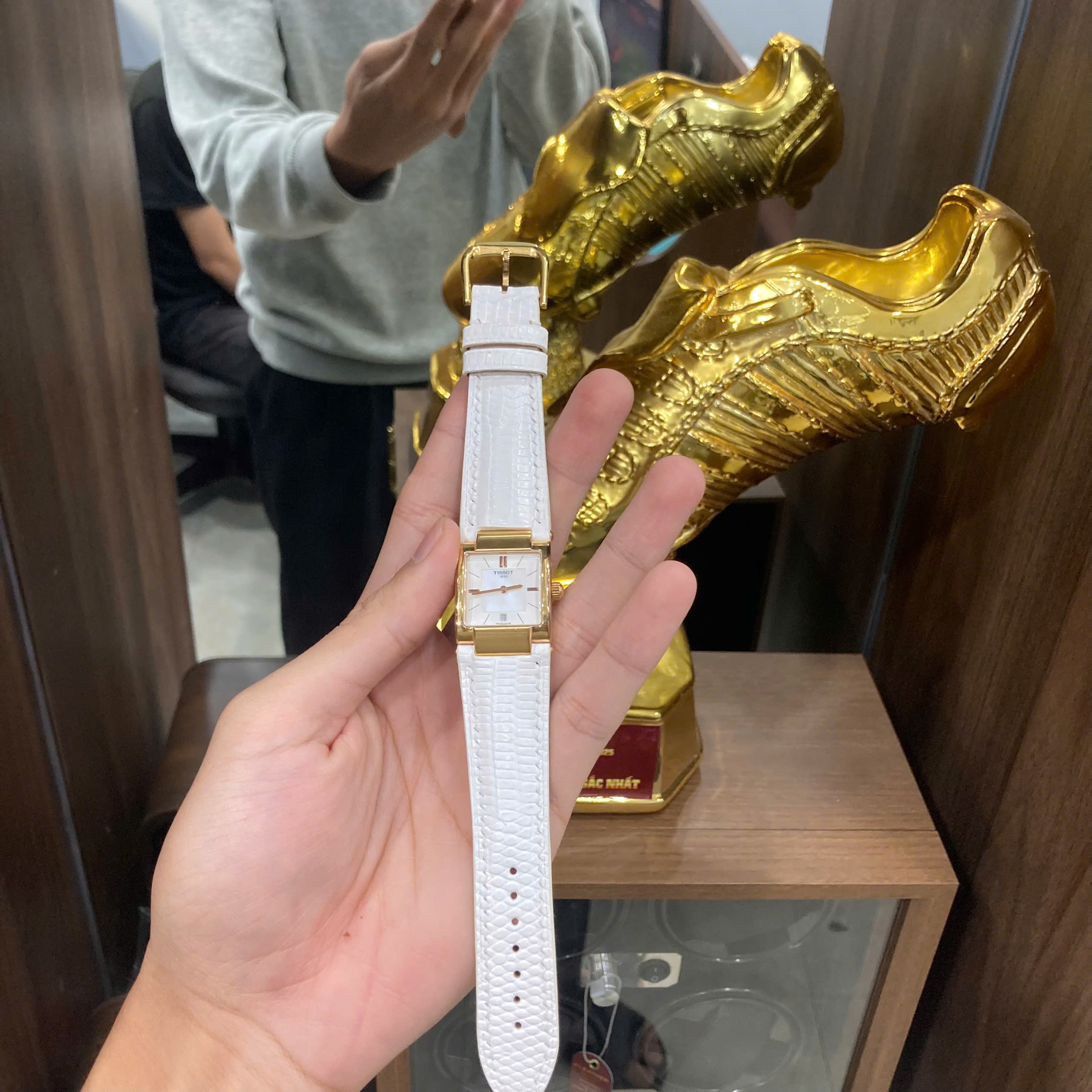 Dây Đồng Hồ Tissot T-Collection T090.310.36.111.00 Da Kỳ Đà Màu Trắng – Tinh Tế Và Quý Phái