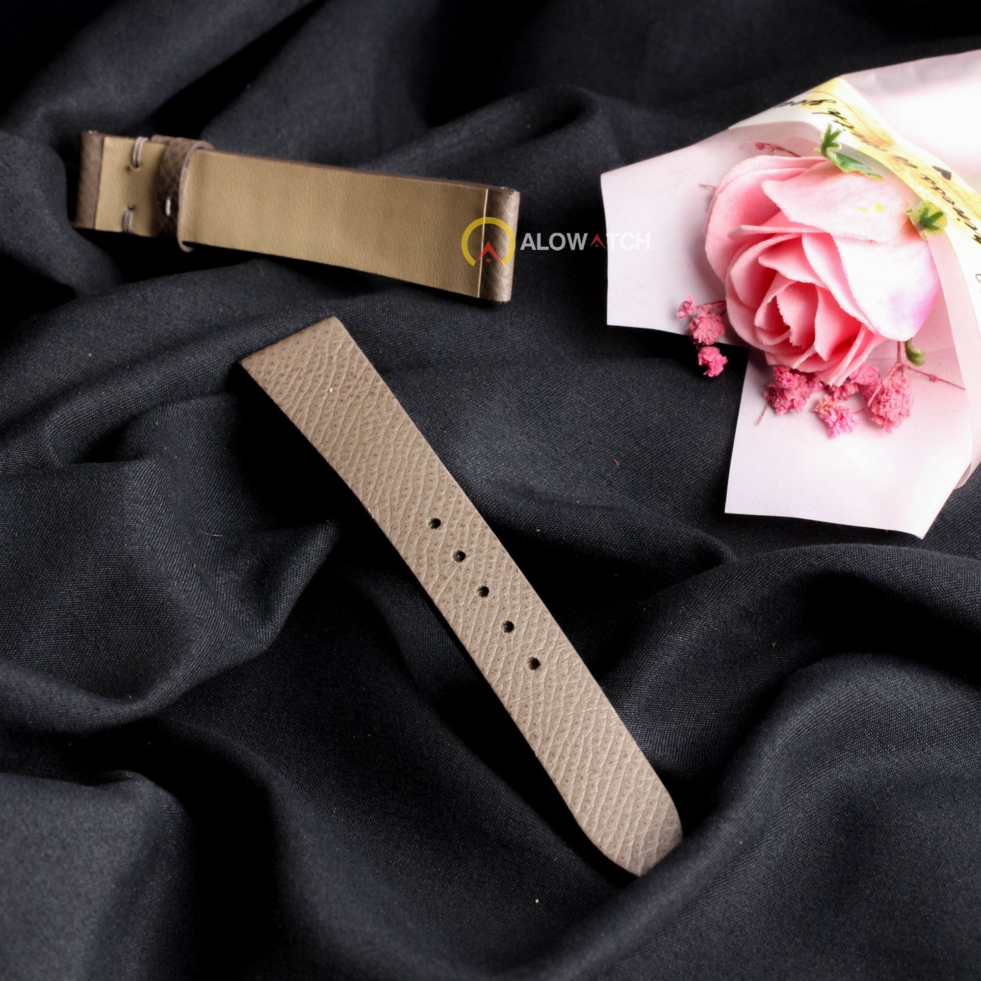 Dây da bò màu ghi sáng sang trọng tinh tế