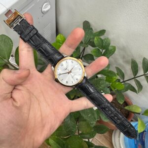 Dây đồng hồ LONGINES RECORD L2.821.5.76.2 Da Cá Sấu Màu Đen