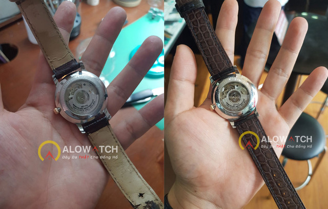 Mặt sau dây đồng hồ Montblan sau khi thay dây tại Alowatch