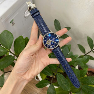 Dây Đồng Hồ Orient Star Moonphase RE-AY0103L00B Da Cá Sấu Màu Xanh Navy