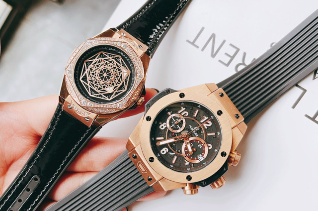 Dây đồng hồ Huboler chính hãng màu đen sang trọng.