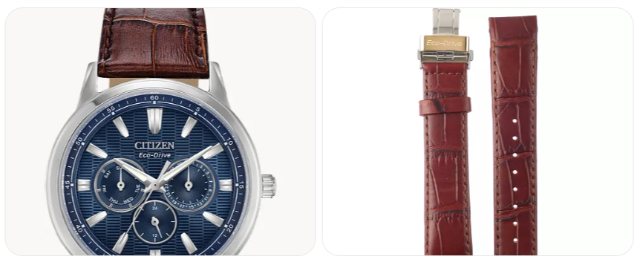 Dây da cá sấu đồng hồ Citizen cổ điển dễ phối với nhiều loại trang phục.