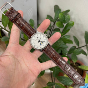 Dây đồng hồ nam Frederique Constant Classics Moonphase FC-330MC4P6 da cá sấu màu nâu
