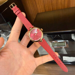 Dây Đồng Hồ Nữ Burgi BUR200 mặt số màu đỏ - Da bò màu Đỏ