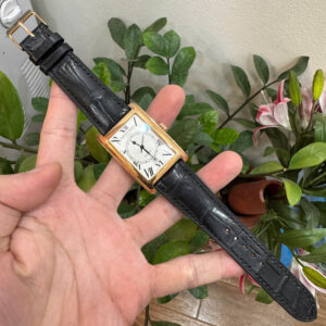 Dây đồng hồ nam Frederique Constant Classics Carree FC-315CGC4C26 da cá sấu màu đen