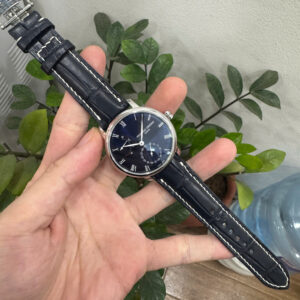 Dây đồng hồ nam Frederique Constant Manufacture FC-723NR3S6 da cá sấu màu đen chỉ trắng