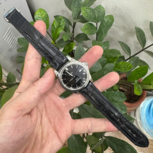 Dây Đồng Hồ Đồng Hồ Omega De Ville Co-Axial 4831.51.31 Da Cá Sấu Pháp Màu Đen