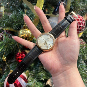 Dây Đồng Hồ Đồng Hồ Omega De Ville Prestige 424.53.40.21.02.002 Da Cá Sấu Pháp Màu Đen