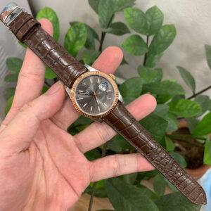 Dây đồng hồ Rolex Oyster Pepertual DateJust 126231 Da cá sấu màu nâu
