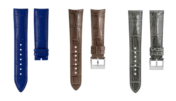 Dây đồng hồ Raymond Weil da cá sấu xanh navy, nâu, ghi xám.