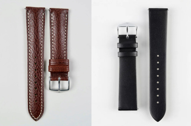 Lựa chọn dây da đồng hồ màu đen hoặc nâu tùy vào hoàn cảnh và phong cách.