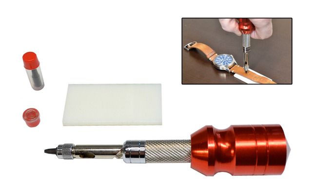 Dụng cụ đục lỗ dây đồng hồ tùy chỉnh theo kích thước.
