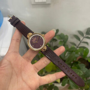 Dây da kỳ đà cao cấp màu tím đỏ cho đồng hồ nữ Versus Versace Victoria Harbour VSP333421