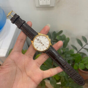 Dây Đeo Đồng Hồ Olympia Star Classique Big Date  Da Cá Sấu Cao Cấp Màu Nâu