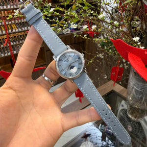 Dây da bò cao cấp màu xanh cho Tissot T-Classic Carson Premium Lady Moonphase
