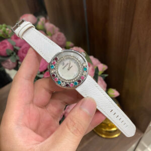 Đồng hồ Swarovski Women's Lovely Crystals Multi-colored Watch dây da bò trắng thủ công